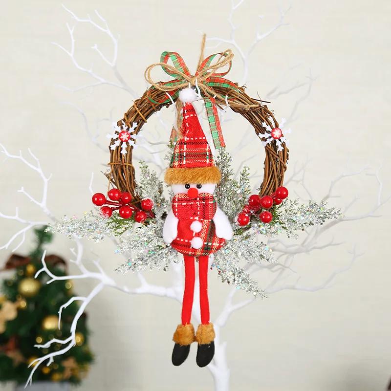 Ghirlanda di Natale Rami morti artificiali Ghirlande Appese Ghirlanda di foglie floreali per Capodanno Ornamenti di decorazione natalizia Navidad