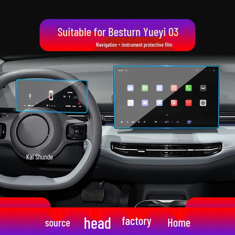 Ochranná fólie na navigační obrazovku pro Bestune Pony & Yueyi 03 pro 26 modelů: Tvrzená interiérová fólie pro úpravu auta