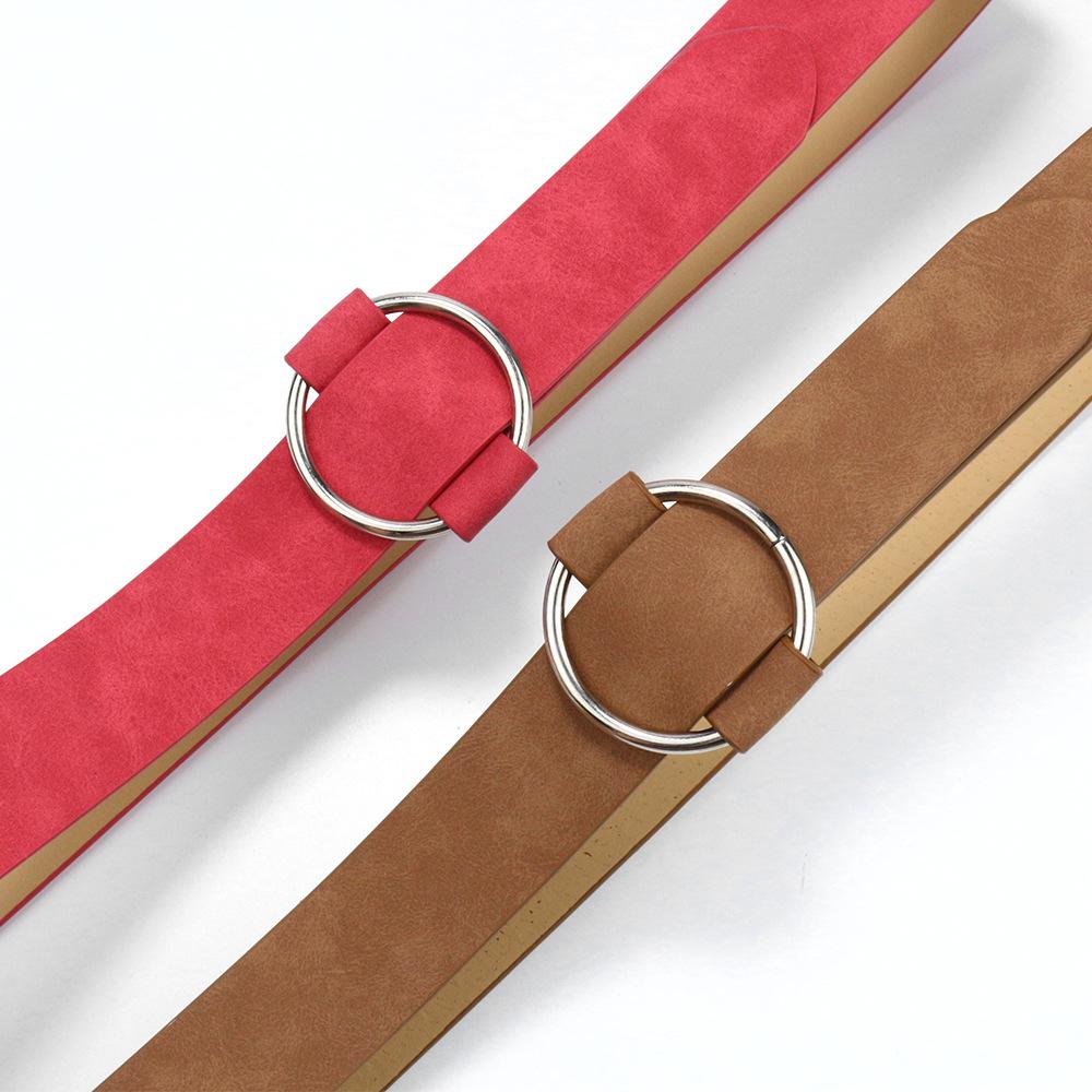 Creative Wide Belt Needle-Free Circle Casual Ladies Belt Simple Jeans Belt Belt Women