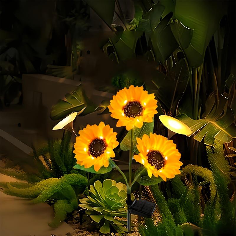 3-Head Solar Sunflower Garden Lamp: Outdoor Lawn Stake Decoration
