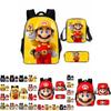 Super Mario Backpack School Bag With Lunch Bag And Pencil Pouch High Capacity Wear Resistant Breathable
