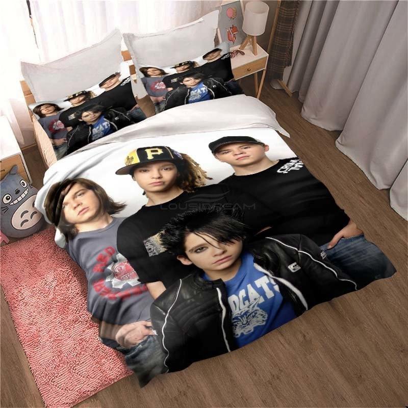 Neues Tokio Hotel Bettwäsche-Set 3D-Druck Mode Rockband Heimdekoration Junge Mädchen King Size Bettwäsche-Set Bettbezug Kissenbezug