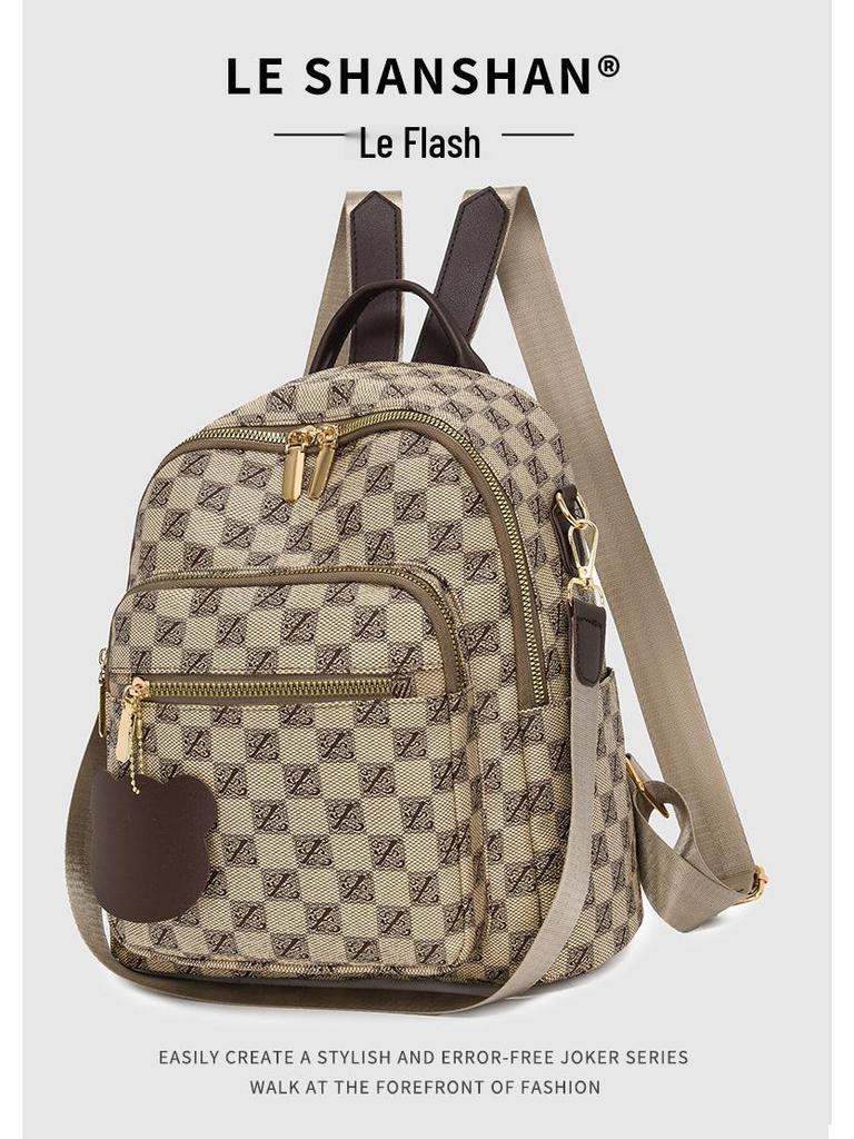 Damenmode Rucksack mit großem Fassungsvermögen und Print für den lässigen Pendelverkehr und die Nutzung im mittleren Alter