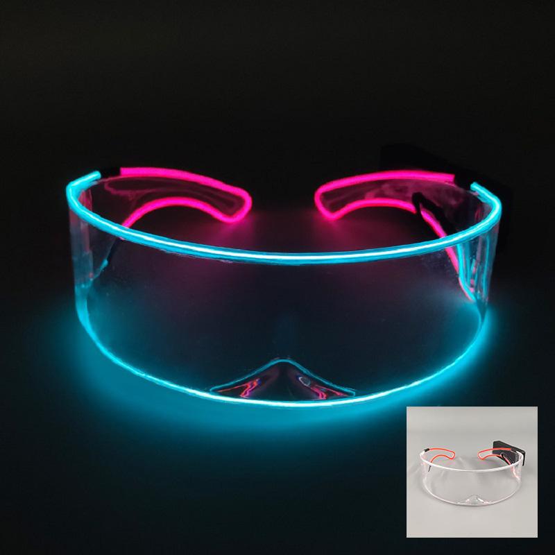 Wireless Glowing Led Glasses NightClub Masquerade Concert Performance Props DJ LIGHT Y2k Glasses Futuristic Robot Led Sunglasses