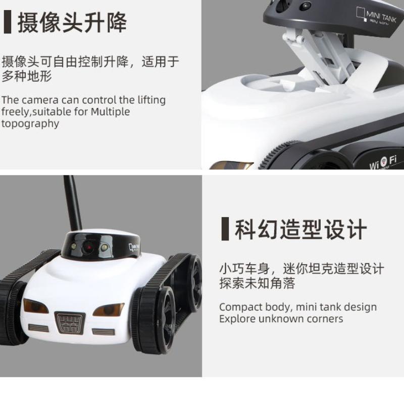Wifi Mobile Phone Remote Control Four-channel Real-time Transmission Camera Small Tank Crawler Walking