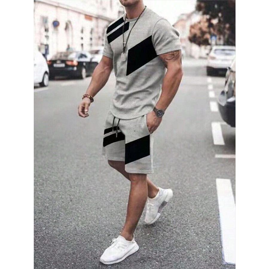 Men's T-shirt And Shorts Set Summer Men's Top Everyday Casual Men's Oversized T-shirt Outdoor Street Fashion Men's Sports Shorts