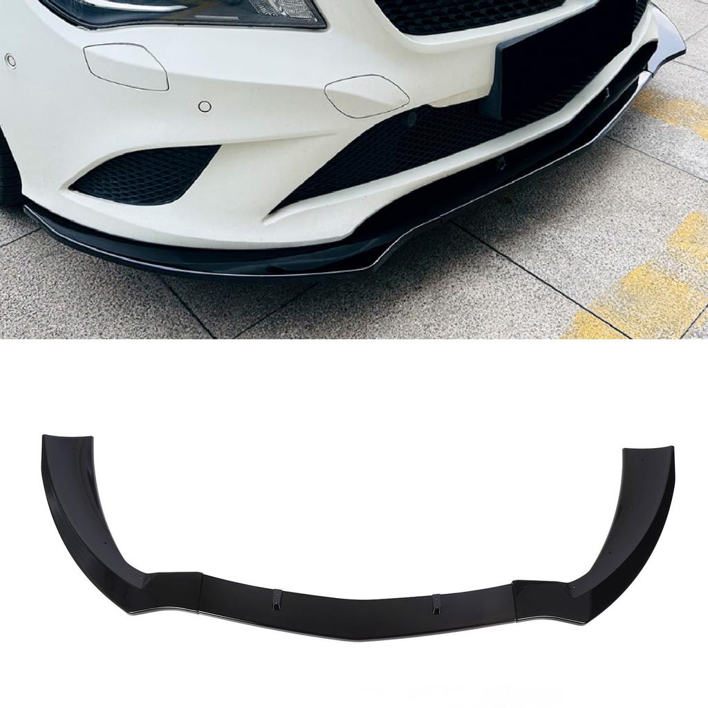 Front Bumper Lip Spoiler 3 Section Type Resistant Upgrade Racing Look Bumper Lip Splitter Body Kit for CLA-Class C117 X117