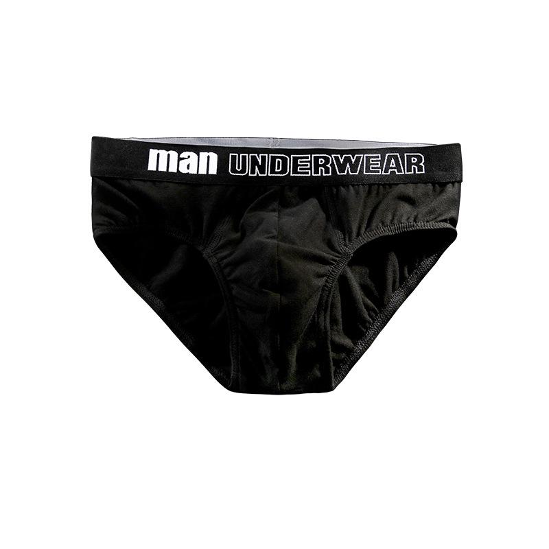 Men's Plus Size Pure Cotton Mid-Waist Triangle Briefs - Loose, Breathable, Solid Color Shorts