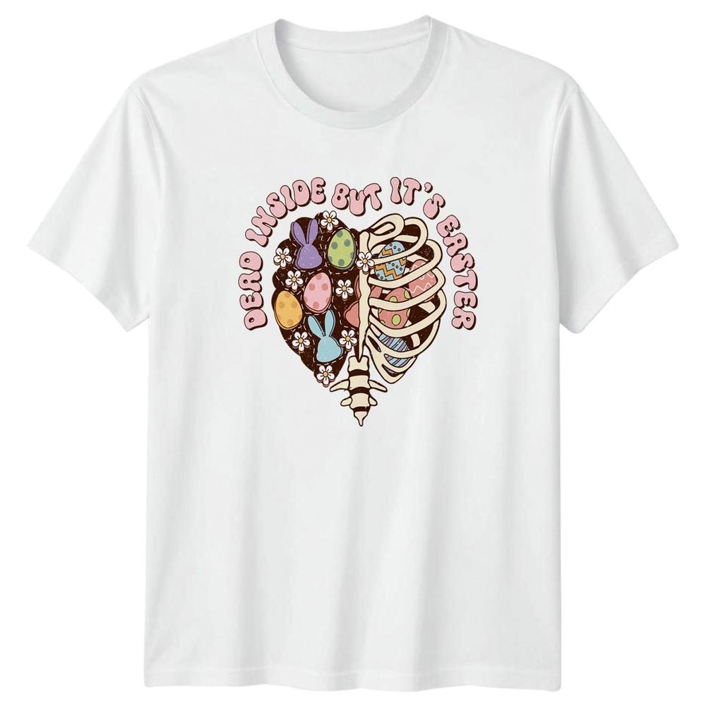 Dead Inside But Its Easter TShirt Sarcastic Skeleton Holiday Easter S