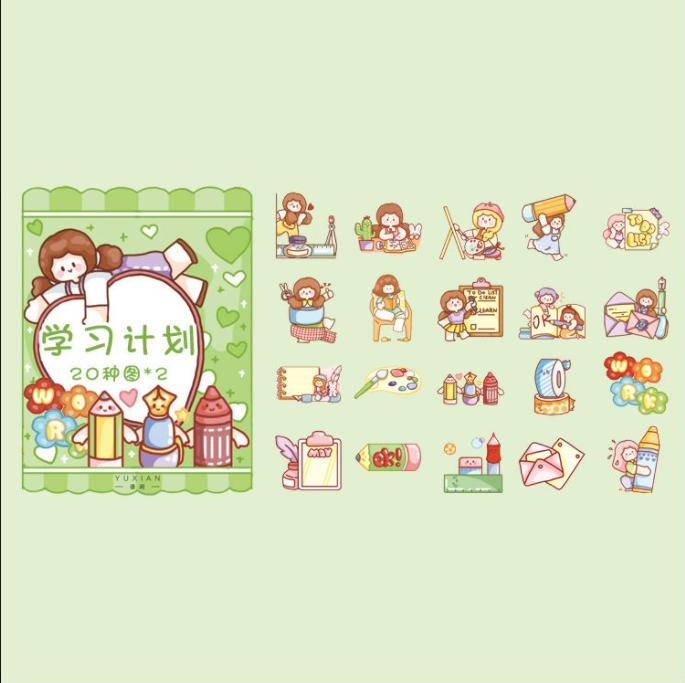 40pcs/lot Kawaii Stationery Stickers Ago's small world Diary Planner Decorative Mobile Stickers Scrapbooking DIY Craft Stickers