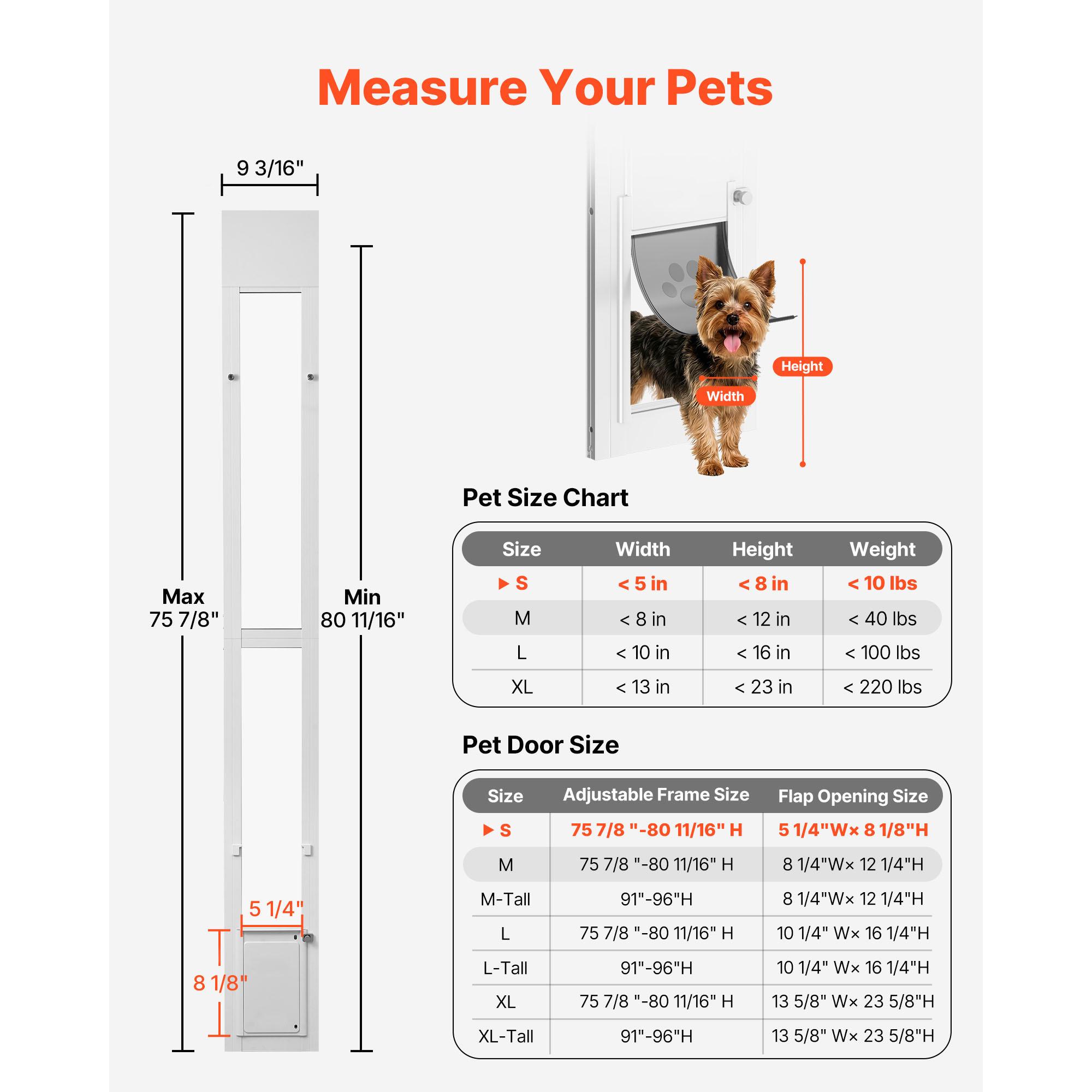 

SucceBuy Dog Door for Sliding Glass Door Aluminum Alloy Frame with Flap and Rotating Hinge Sliding Glass Pet Doors for Renters