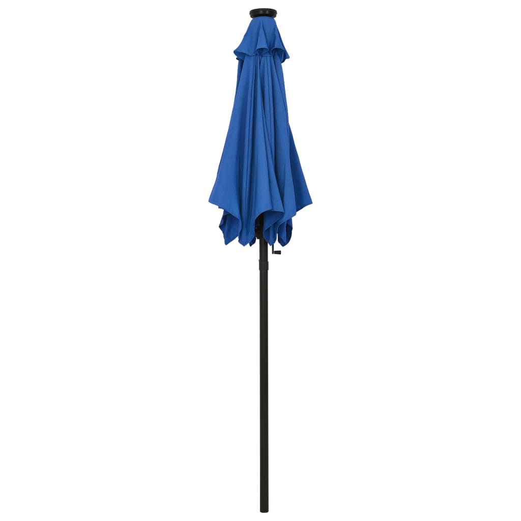 Azur Blue LED Illuminated Sun Umbrella 200 X 211 Cm Aluminum Frame