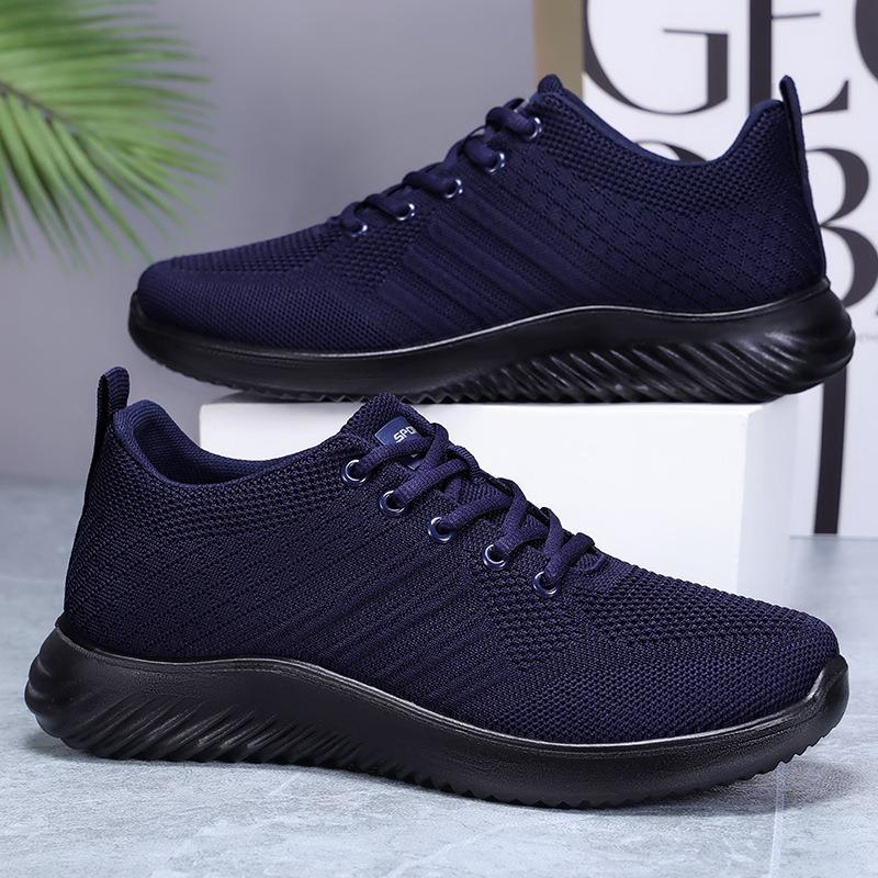 Fashion Men'S Solid Lace-Up Casual Shoes Lightweight Outdoor Sports Shoes Suitable For All Seasons Training