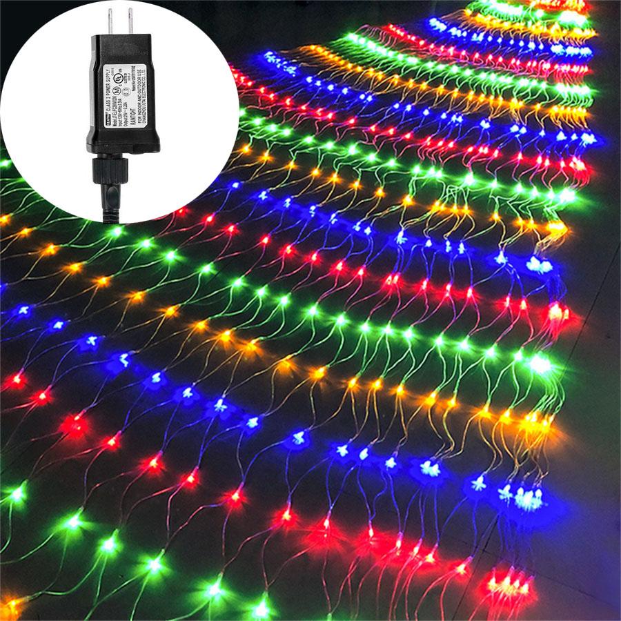 3X2M 200 LED Outdoor Christmas Net Light DC24V Connectable Net Lights 8 Modes Hanging Mesh Light for Garden Window Wall Decor