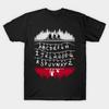 Men Black Print T-shirt Stranger Things - Alphabet Lights Christmas Movie No-Cut Transfer Paper Print Cotton Tshirt