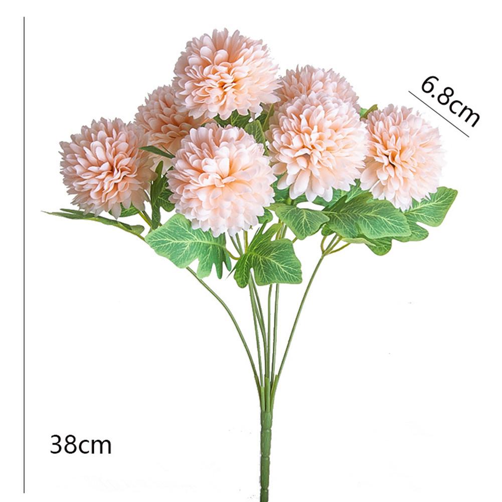 Artificial Flowers Hydrangea Bouquet, Wedding Decoration Fake Flower, 7-head Bundle Embroidered Balls Craft Home Room Vase Decor