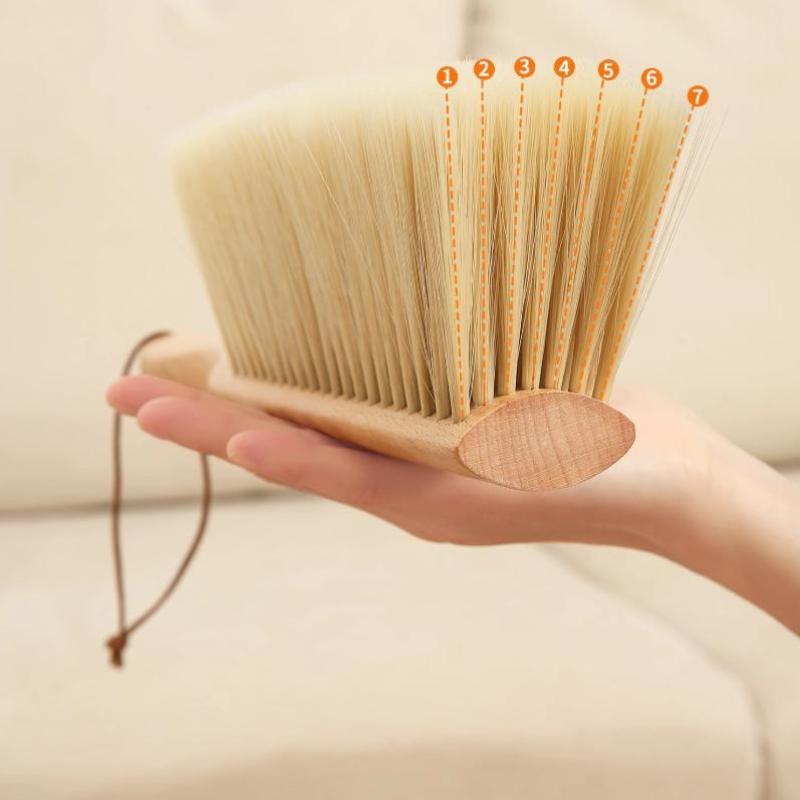 

Natural Wood Handle Brush With Bristles For Coffee Powder Cleaning Anti Static Desktop Bar Grinder Bed Sweeping Home Cleaning onesize