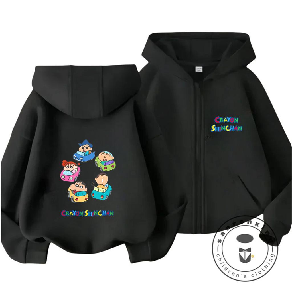 Heißes Trendiges Reißverschluss Kapuzenpullover Niedlicher Stil Winter Hoodie Für Kinder Crayon Shin Chan 3 14 Jahre