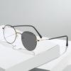 New Vintage Metal Frame Photochromic Myopia Glasses Women Men Luxury Anti Blue Light Color Changing Near Sight Eyeglasses To-6.0