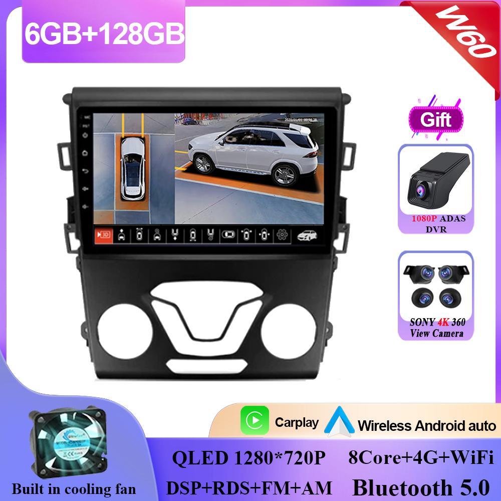 Carplay Android 14 Für Ford Mondeo 5 2014 - 2019 Autoradio Stereo Head Unit Multimedia Video Player GPS-Navigation KEIN 2din DVD