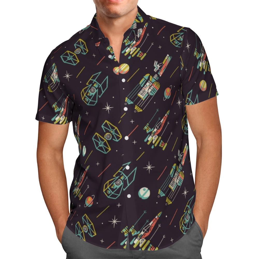 Black T Shirt, 3D Spacecraft, Hawaiian Socks, Summer Fashion Men, Large Shirt, Homme Camisa Masculina S