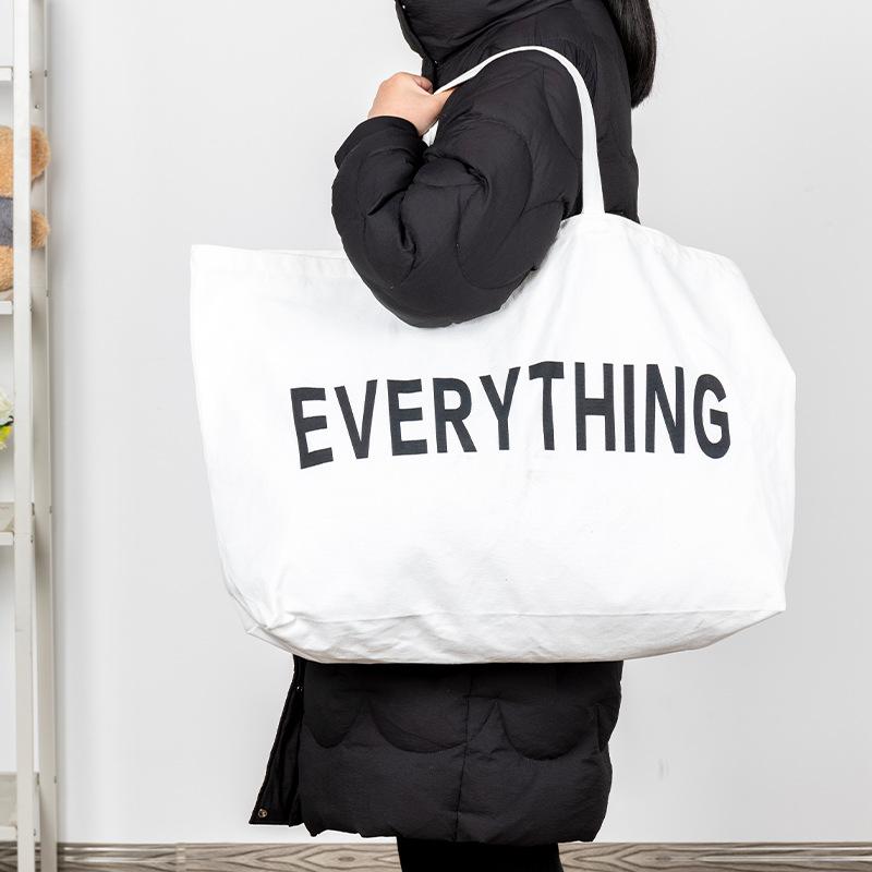 

Large Capacity Reusable Fashionable And Environmentally Friendly Shopping Tote Bag Leisure Travel Bag Single Shoulder Canvas Bag белый
