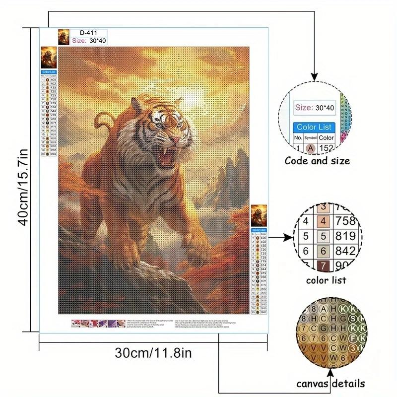 Pictură cu diamante cu strasuri 5D DIY, set de pictură cu diamante cu stras mozaic, set de picturi cu diamante, modelul Regele junglei