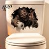 Graphic Wall Stickers for Refrigerator Spooky Crack Ghost Toilet Tank Lid Sticker, Halloween Horror 3D Broken Zombie Funny Bathroom Supplies