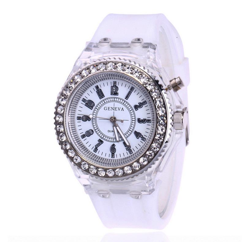 

Luminous LED Light-Up Quartz Watch for Men, Women & Students - Colorful & Fluorescent білий