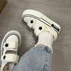 Brand shoes high sense Japanese ugly cute Velcro canvas shoes new breathable thick sole
