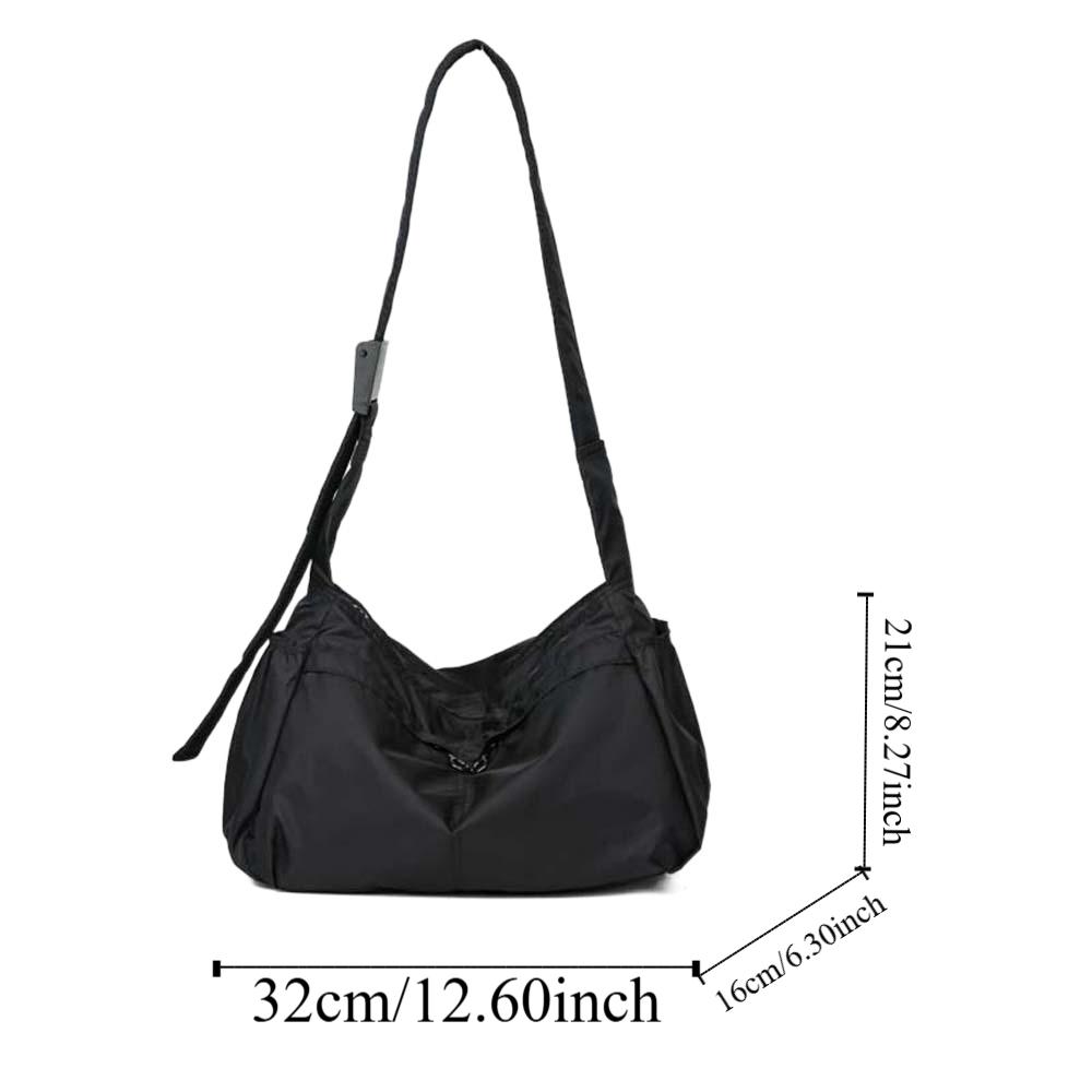 Oxford Cloth Men's Crossbody Bag Large Capacity Solid Color Waterproof Shoulder Bag Minimalist Casual Outdoor Travel Pouch