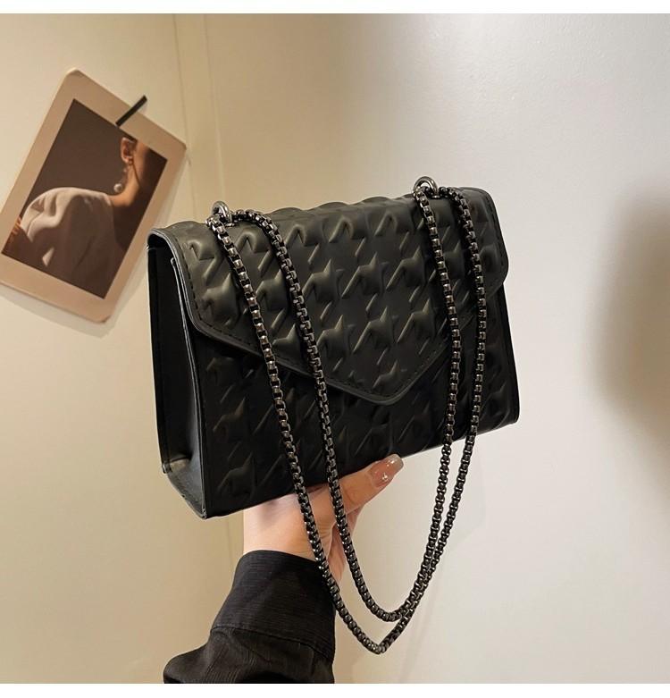 

Stylish Minimalist Urban Simple Pu Material Black White Khaki Brown Pink Small Square Chain Shoulder Bag чёрный