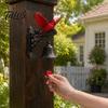 Holiday Decoration for Home Red Bird Garden Bell, Vintage Style Wall Mounted Outdoor Dinner Unique Decor Gift Yard Porch Patio Entryway Farmhouse