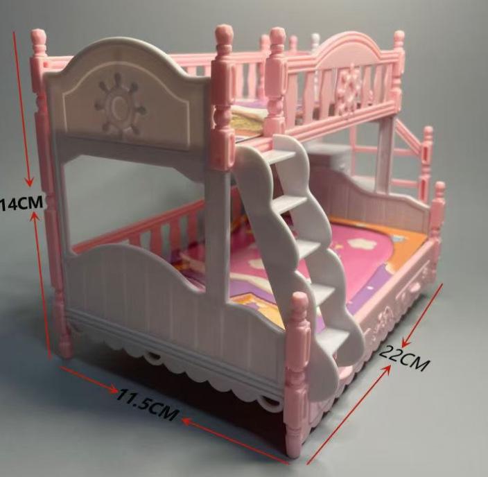 Large Playhouse Dollhouse: Double-Layer Princess Bed & Nursery Ornament for Girls' Rooms