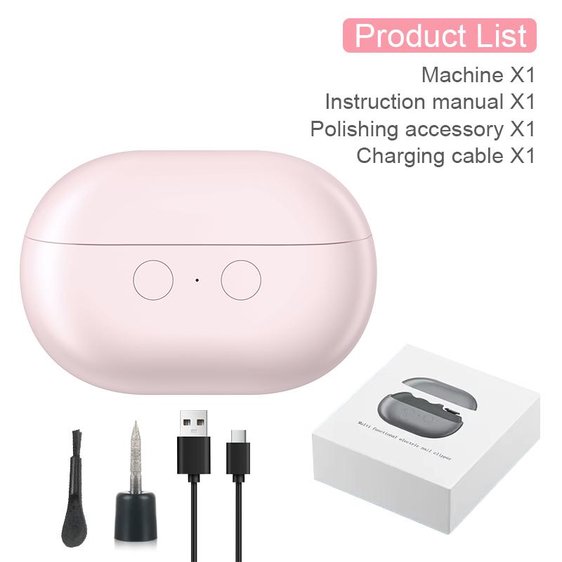 2026 3 in 1 USB Rechargeable Nail Trimmer Polisher Automatic Electric Nail File Cutter Electric Nail Clipper Rechargeable