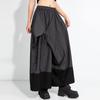 2025 Women's High-Waist Elastic Spliced Skirt Pants - Slimming Niche Design, Mid-Length, Nine-Point for Autumn/Winter Collection