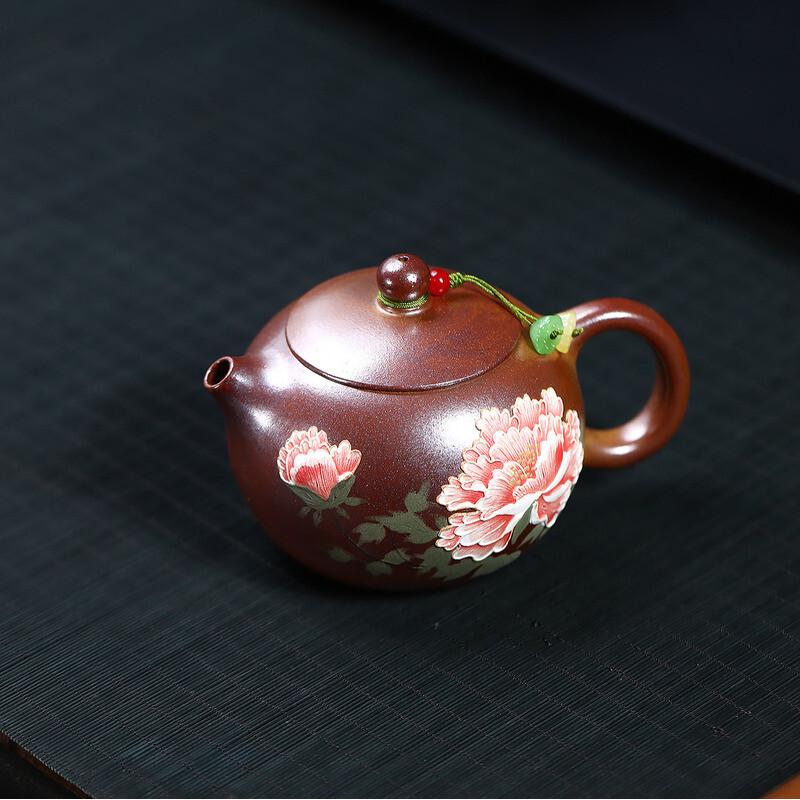 

Чайники Исинской фиолетовой глины 250 мл ручной работы, чайник «Пион», глина из сырой руды «Золотой раздел», с фильтром, чайный набор из исинской глины, ремесло для чайной церемонии