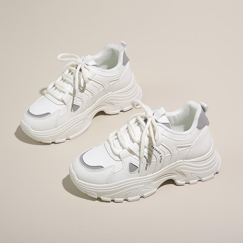 ins Korean version of the new dad shoes girl 2025 autumn student versatile sports running casual shoes platform heightening shoes