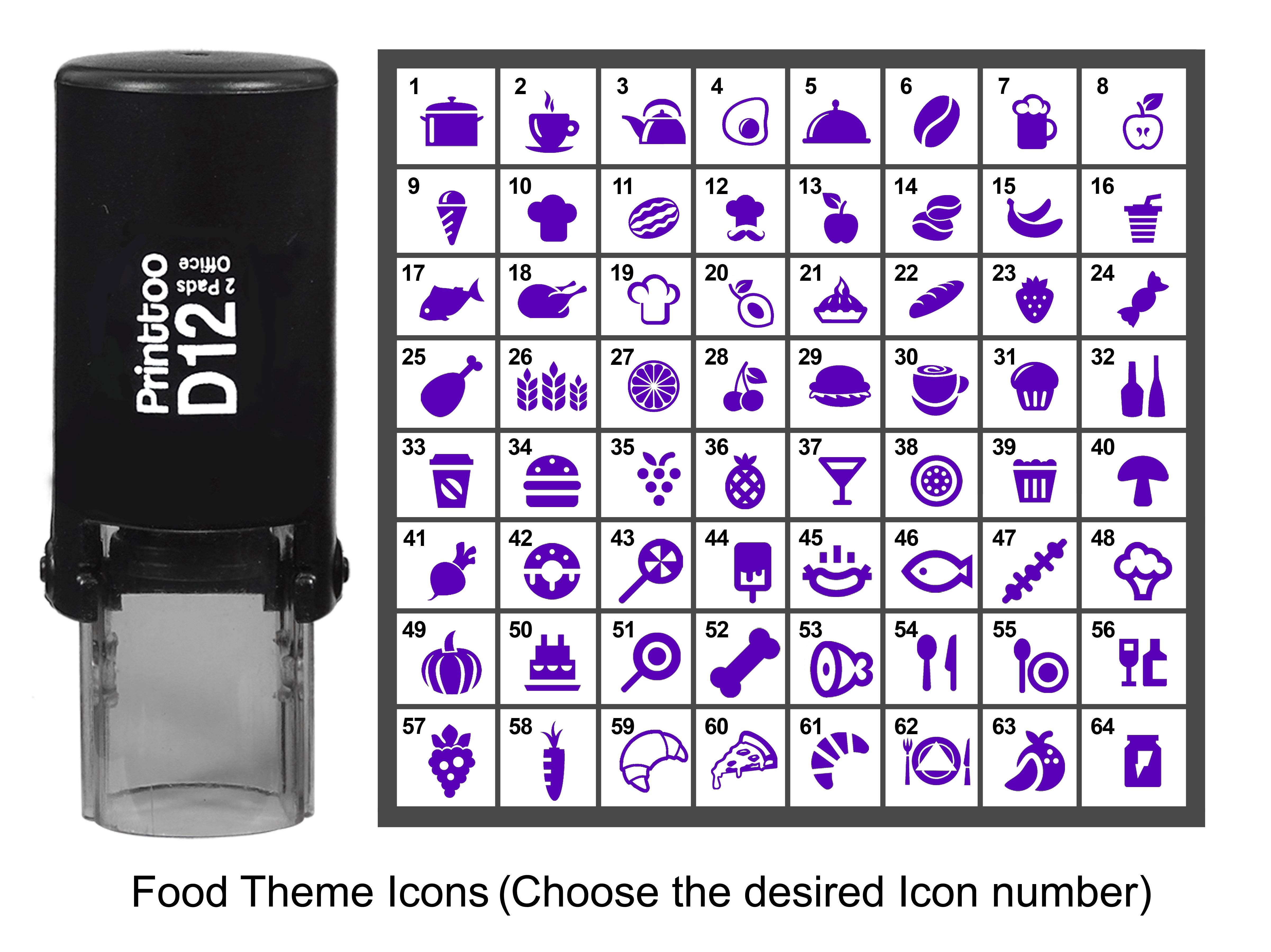 

Printtoo Personalized Flowers Theme Icons Гумовий штамп Самофарбовий штамп 12 мм Approx 12 mm Diameter (Impressions-37) Фіолетовий