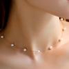 Moda damska Faux Pearl Charm wisiorek łańcuszek Choker krótki naszyjnik Biżuteria
