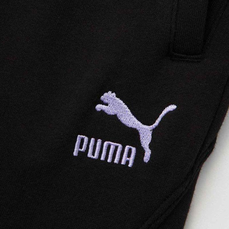 Puma Solid Pattern Printed Lace-Up Knitted Sports Pants Women Bottoms Black 539965-01