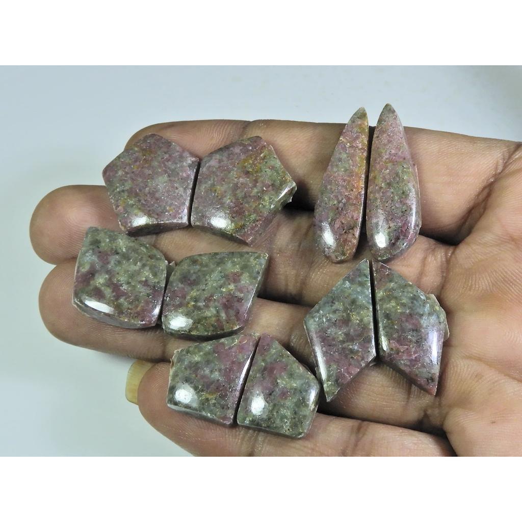 17-22 MM Natural Rhodonite Matched Pair Fancy Loose Gemstone 5 Pair Lot A-595