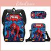 Spider Man Book Bag Three Piece Set With Breathable Oxford Fabric For Elementary School Kids