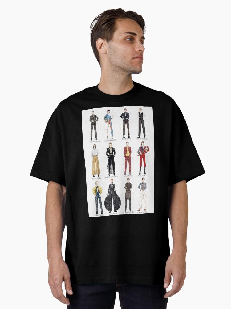David Bowie Aesthetic Ziggy Stardust Lightning and Cute Retro Music Quotes Sticker Oversized T-Shirt