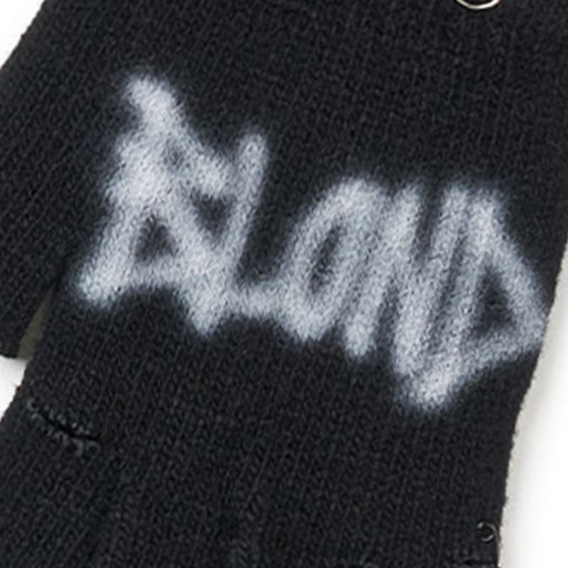 BLACKBLOND BBD Graffiti Logo Ripped Hand Warmer Gloves (Black)