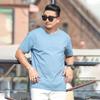 Tricou largi pentru bărbați de mărime mare M-7XL 8XL Tricou cu mâneci scurte pentru bărbați, culoare uni, cu gât rotund