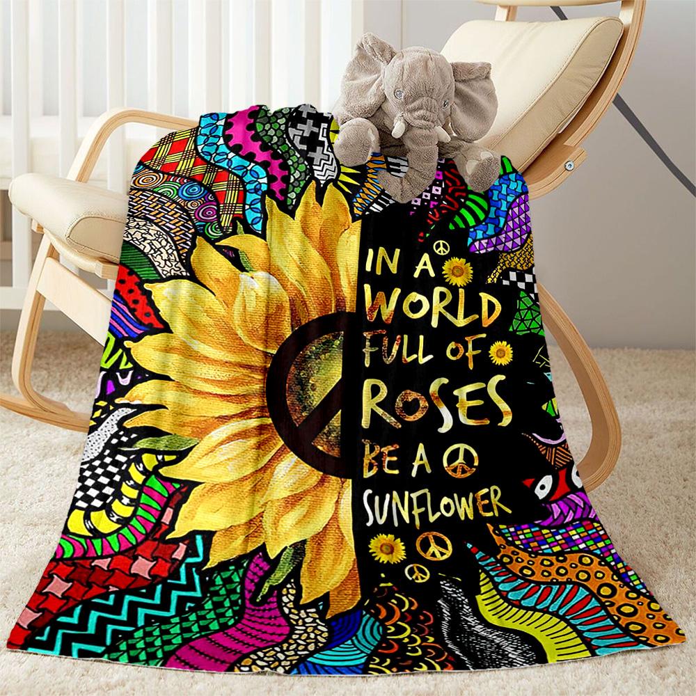 Sunflower Blanket Soft & Cozy Suitable for Bedding Livingroom Seaside Four Seasons Universal Stylish Decor Gifts For Family Or Friends