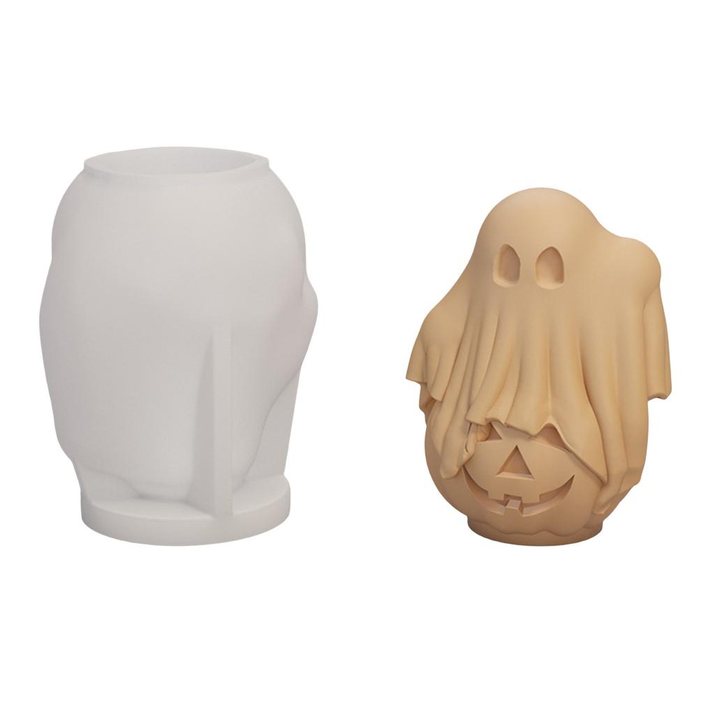 Day Of The Dead Funny Pumpkin Candle Mold Diy Pumpkin  Plaster Resin Halloween Silicone Mold