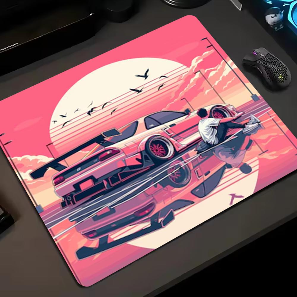 Racing Car Anime Mouse Pad Mini Gaming Desk Mat Retro Sport Drift Printed Anti‑Slip Mousepad for PC Laptop Gamer Accessories