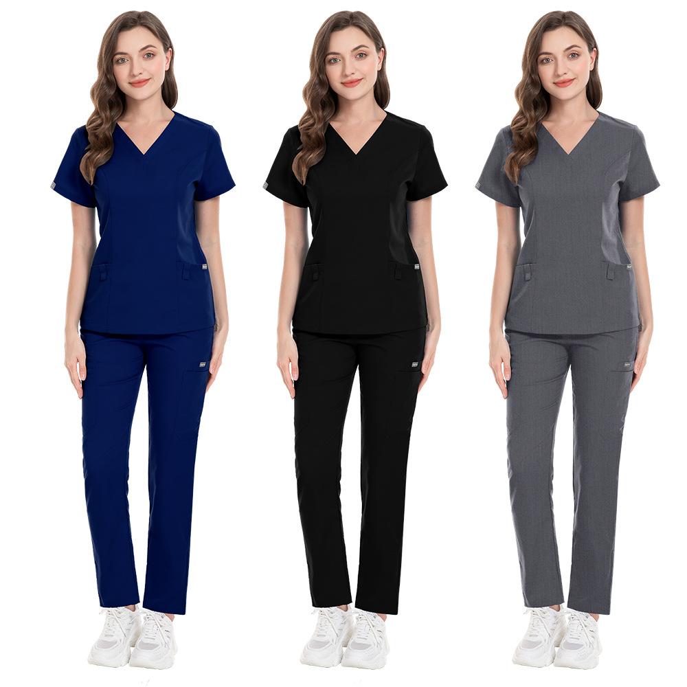 Beauty Salon Overalls, Operating Room Hand Washing Clothes, Hand Washing Clothes, Short-Sleeved Doctor Elastic Nurse Clothes Set